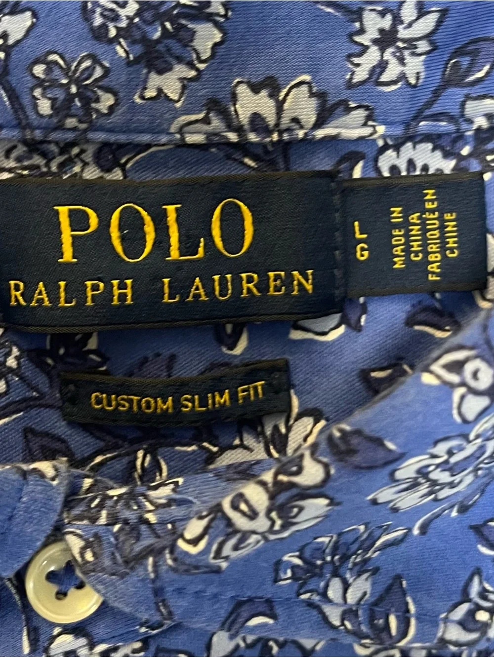 Polo Ralph Lauren Blue Floral all over Short-Sleeve Polo Shirt large